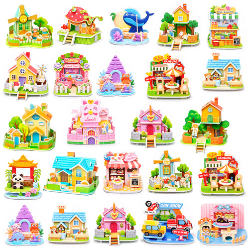 Mini kit de rompecabezas de casa 3D