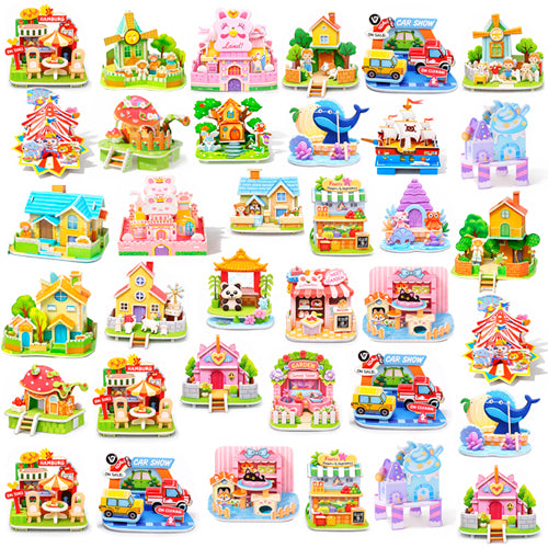 Mini kit de rompecabezas de casa 3D